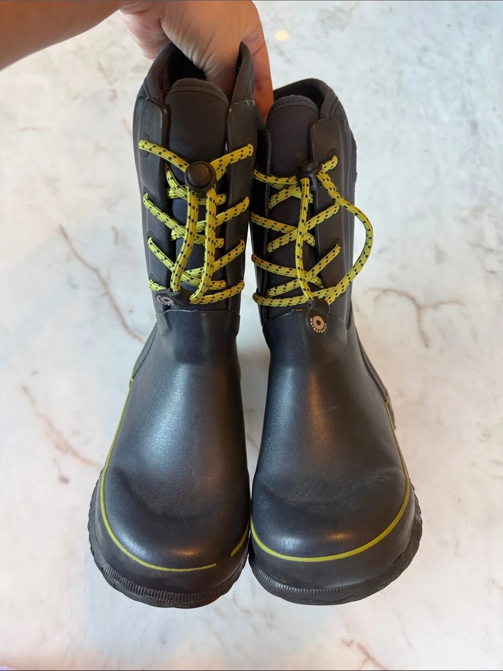 Bogs Youth Arcata Lace waterproof boots with Lime Accent - Youth